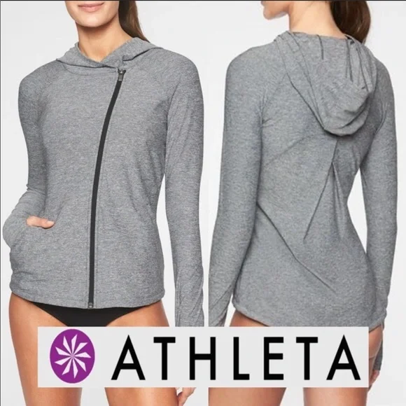 Athleta Pacifica Pleated Jacket in Heathered Grey - Picture 8 of 8